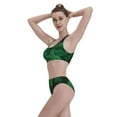 thumbnail image 6 of Picia Green Leave Fern Women's High Waisted Bikini Scoop Neck Swimsuit Two Pieces Bathing Suit-Large, 6 of 8