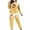 Yellow, variant on qelini Plus Size Loungewear Sets for Women Christmas Crewneck Long Sleeve Shirt and Pant Nightwear Soft Holiday Sleepwear