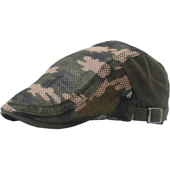 CoCopeaunts Newsboy Cap Summer Cotton Flat Cap Ivy Caps Men Women Newsboy Cabbie Driver Solid Color Casual Camouflage Beret