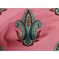 thumbnail image 4 of oneOone Cotton Poplin Medium Pink Fabric Leaves & Paisley Block Craft Projects Decor Fabric Printed By The Yard 56 Inch Wide, 4 of 4