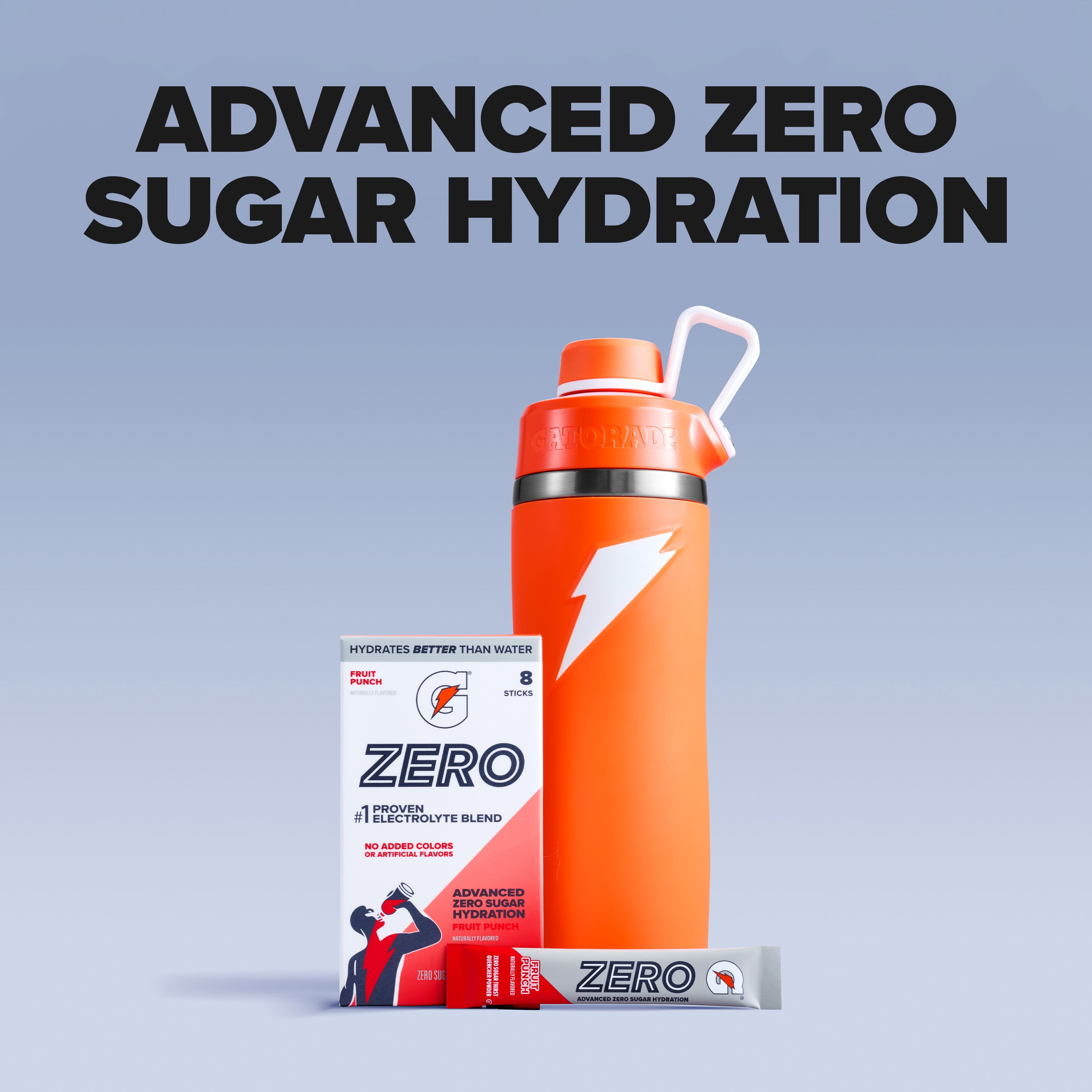 Gatorade Zero Sugar Strawberry Ice, Glacier Cherry and Glacier Freeze, On the Go Packs, Electrolyte Powder Drink Mix, 0.12 oz, 24 Sticks