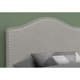 thumbnail image 2 of Monarch Specialties Classic Modern Nailhead Panel Upholstered Linen Headboard, Twin, Gray, 2 of 4