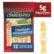 Sargento Cheddar-Mozzarella Natural Cheese Snack Sticks, 12-Count