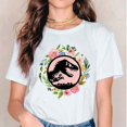 thumbnail image 5 of Camiseta con estampado divertido de flores y dinosaurios para mujer, ropa de tendencia, para madres y mujeres, 2021, 5 of 5