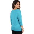 thumbnail image 2 of ToBeInStyle Women's Boat Neck Dolman Style Blouse, 2 of 5