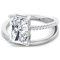 thumbnail image 4 of Loland - Double Thin Twist Band Emerald Cut Moissanite Lab- Diamond Pave Engagement Ring, 4 of 5