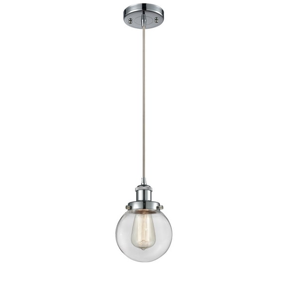 Innovations 916-1P-PC-G202-6-LED Beacon 1 Light Mini Pendant part of the Ballston Collection, Polished Chrome