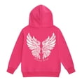thumbnail image 5 of Cute Hoodie Sweatshirt for Girls Long Sleeve Pullover with Kangaroo Pocket Angel Wing Design Sweatshirt Casual Graphic Hoodies Pullover Tops for Spring and Fall(Watermelon Red,12-13 Years), 5 of 6