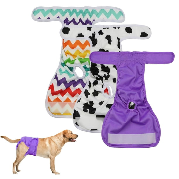 Washable Female Diapers (3 Pack) Female Dog Diapers, Puppy Diapers