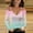 Mint Green, variant on Women's V Neck Long Sleeve Shirts Cold Shoulder Tops Fashion Summer Casual Tees Gradient Color Shirt