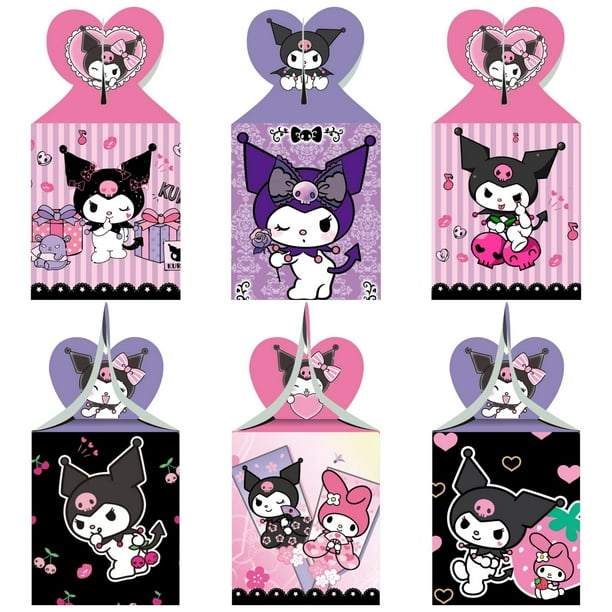 Arhavi 12 Cajas De Regalo De Recuerdo De Fiesta Kuromi My Melody Y Kuromi Suministros De Fiesta De Cumpleaños Para Decoraciones De Fiesta Kawaii