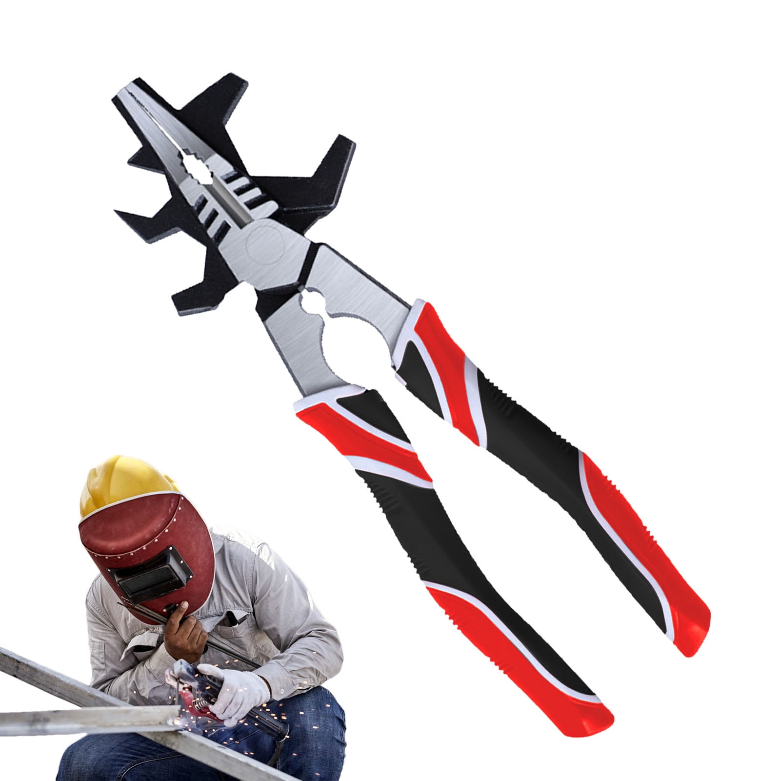 Welding Pliers, 8 Inch High Carbon Steel Welding Pliers For Electrical, Anti Rust Multi Functional Non slip Comfort Handles Wire Cutter Pliers For Electrical, Mechanical