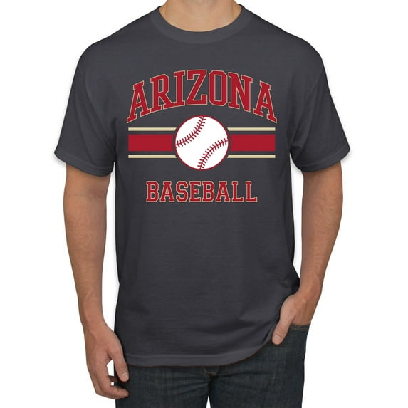 Wild Bobby City of Arizona Baseball Fantasy Fan Sports Men's T-Shirt, Charcoal, Large