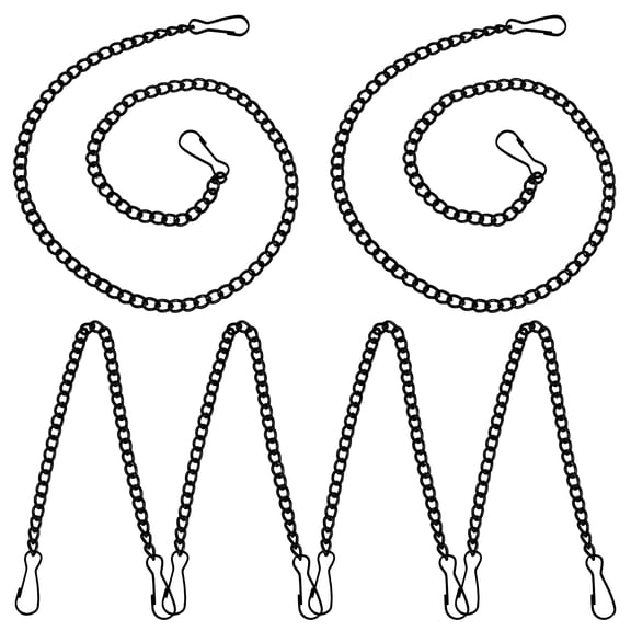 SEWOART Iron Hanging Chains for Home Use, Black, Sturdy Metal, Adjustable Length, with Hooks