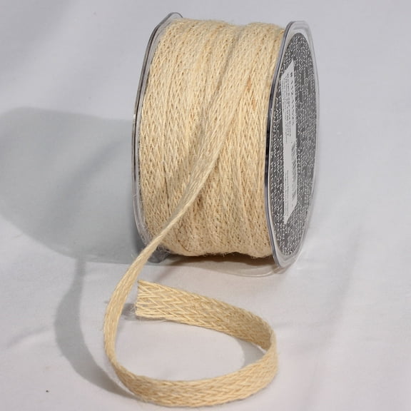 The Ribbon People Ivory Braid Woven Edge Craft Ribbon 0.5" x 80 Yards