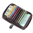 thumbnail image 4 of Unisex Genuine Leather Card Holder Men Rfid Wallet Credit Card Holder RFID Blocking Zipper Money Pouch Card Protect Case, 4 of 6