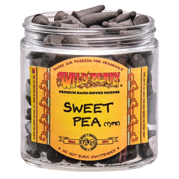 50x Wild Berry Incense Cones - Sweet Pea - USA Made 1" Tall