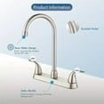 thumbnail image 3 of 8 Inch Kitchen Sink Faucet Deck Mounted 3 Hole 2 Handle Kitchen Faucets High-Arc 360 Degree Swivel Spout with Supply Lines,Brushed Nickel, 3 of 13