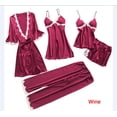 thumbnail image 3 of Pijama sexy europeo y americano de cinco piezas para mujer, vestido de novia de manga media de verano, camisón de noche de talla grande multicolor de varios tamaños para el hogar, 3 of 5