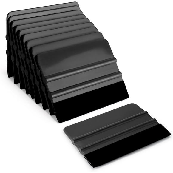 Pack of 5 Squeegees with Felt Edge for Car, Furniture Film, Window Film, Tint Film, Adhesive Film, 10 Pieces, Black