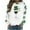 White, variant on St Pattys Shirts Women Santa Hat Wine Glass Shirt Green Irish Shamrock Print Sweatshirt Long Sleeve Crewneck Pullover Tops