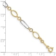 thumbnail image 3 of 14K Two-Tone Oval Link Bracelet Made In Indonesia fb1315-7.25, 3 of 5