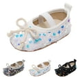 thumbnail image 4 of Otqutp Baby Walking Shoes for Girls Mary Jane𝘀 Soft-Soled Sparkle Shoes Closed Toe Princess Flats Glittery First Walkers, 4 of 7