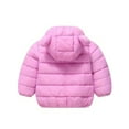 thumbnail image 3 of WIBACKER Baby Girls Winter Coats with Pockets Toddler Light Puffer Down Jacket Infant Kids Bear Hoods Padded Outwear, 3 of 6