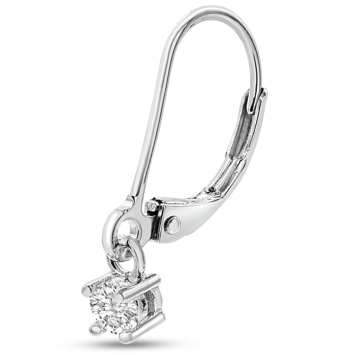 SuperJeweler 1/5 Carat Diamond Leverback Earrings In Sterling Silver, 1/2 Inch For Women