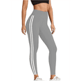 thumbnail image 3 of Tummy Control Compression Leggings for Women, High Waist Workout Running Yoga Pants Gray White XXL, 3 of 8