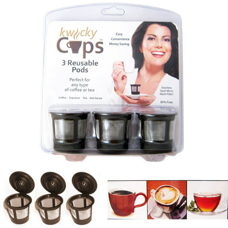 3 Reusable Single Cup Keurig Solo Filter Pod K-Cup Coffee Stainless Mesh
