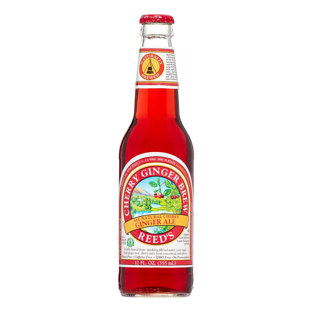 Reed's Soda, Cherry Ginger Brew, 12 Fl Oz, 4 Ct