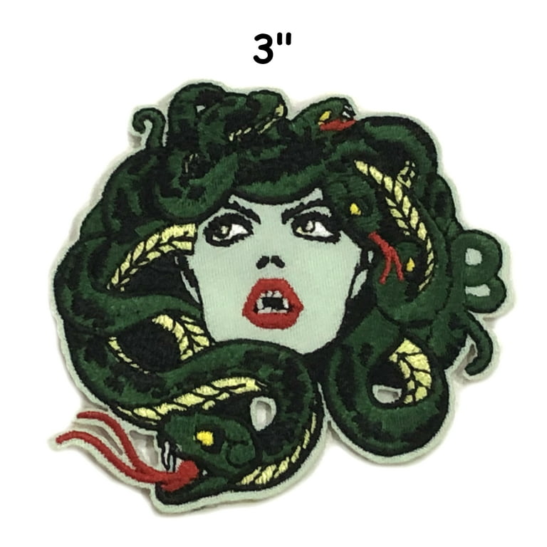Cool Bleeding Medusa - 3 Embroidered Patch Iron-On or Sew-On Decorative  Embroidery Patches - Costume Mythology Venomous Snakes - Badge Emblem -  Novelty Applique 