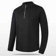 thumbnail image 1 of AherBiu Chandails à Col Roulé pour Hommes Manches Longues Légers Ajustés Secs Ajustés Fermeture à Glissière 1/4 Tee Tops Automne Athlétique Chandail, 1 of 9