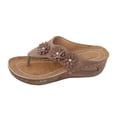 thumbnail image 1 of DXOUPM Sandals for Women Platform Wedge Flip Flops Sandals Floral Rhinestones Summer Shoes, 1 of 4