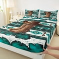 thumbnail image 3 of Castle Fairy Boho Hippie Aztec Queen Sheet Sets,Abstract Cow Print Bed Set, 3 of 7