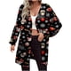 thumbnail image 2 of Puntoco moda mujer Navidad estampado suelto manga larga cárdigan otoño abrigo blusa Rollbacks Puntoco Puntoco-3098, 2 of 6