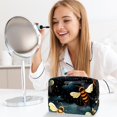 thumbnail image 6 of Honeybee Large Capacity Waterproof Printed Design Cosmetic Storage Bag Travel Pouch Girls Toiletry Bag Storage Bag Lightweight Zipper Closure Suitable for Ladies and Girls Out and Travel, 6 of 6