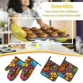 thumbnail image 5 of Pofeuu Butterfly Garden Print Oven Mitts and Pot Holders 4 pcs Set,High Heat Resistant 500 Degree Extra Thicken Long Kitchen Cotton Oven Glove for Cooking, 5 of 6