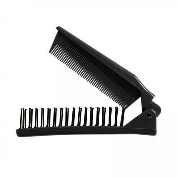 DOLITY 5xFoldable Hair Comb Brush Double Headed Mini Pocket Comb for salon Black 5 Pcs