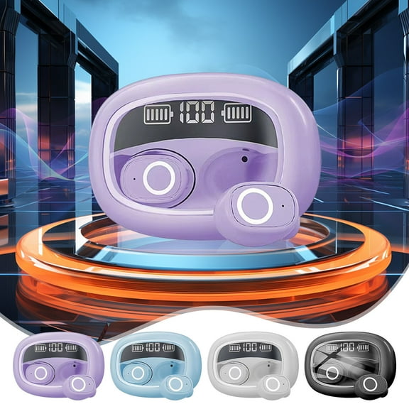 Items Viflosae Wireless Earbuds Mini Ear Buds Bluetooth Headphones 5.3 Bluetooth Headsets Light-Weight Earphones With Microphone Charging Case Display For TV Phone PC Laptop Electro