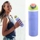 thumbnail image 1 of Botella de agua de acero inoxidable con aislamiento Owala FreeSip con pajita para deportes, viajes y la escuela, botella de agua deportiva sin BPA, 19 oz, Boneyard, 1 of 8