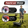 Walk Behind Power Sweeper Broom 52cc 2.3HP Gas Engine Sweeper Lawn ...