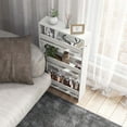 thumbnail image 5 of Costway 4-Tier Slim Storage Cart with Open Shelves Rolling Kitchen Cart on Wheels Narrow White, 5 of 10