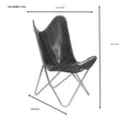 thumbnail image 2 of Carolina Classics Monroe Leather Butterfly Chair in Brown and Black, 2 of 7