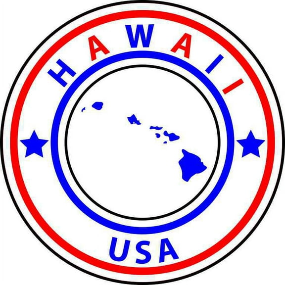 5in x 5in State Circle Hawaii Sticker Vinyl Bumper Sticker Sign Hobby Decal