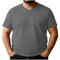 thumbnail image 2 of Stamzod Men's T-Shirts Summer Crewneck Short Sleeve Oversized Shirt Loose Casual Plain Tshirts for Men Dark Gray F S, 2 of 7