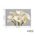 thumbnail image 3 of Joocar White Calla Lily Floral Design Linen Table Mats Set Of 4 For Home Kitchen Table Decor 12x18 inch, 3 of 3