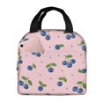 thumbnail image 2 of Pink Blueberry Lunch Bag Thick Aluminum Foil Lunch Tote for Women Office Picnic Gift, 2 of 7