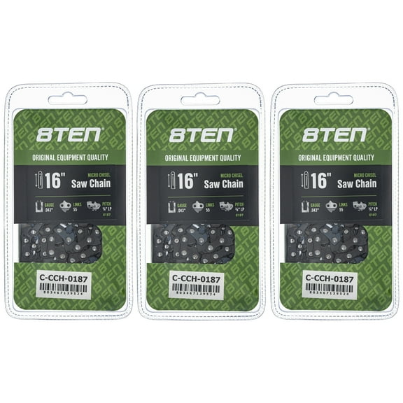 Micro Chisel Chainsaw Chain 16 inch .043 3/8 LP 55DL for Stihl MS 170 180 3 Pack 810-CCC2309H